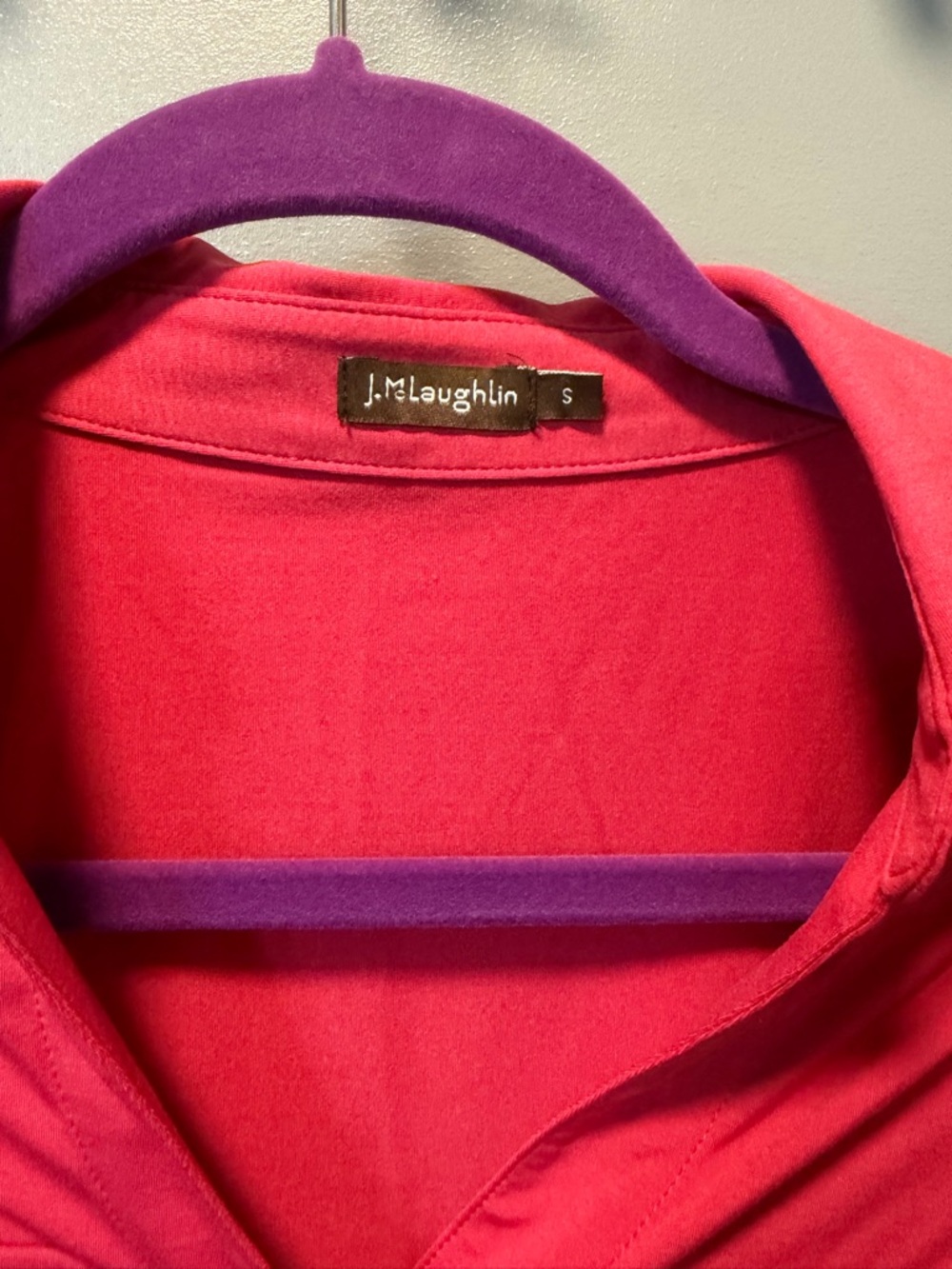 J. McLaughlin Raspberry Button-Front Jersey Shirt - Picture 2 of 6